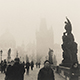 charles' bridge at dawn, prague